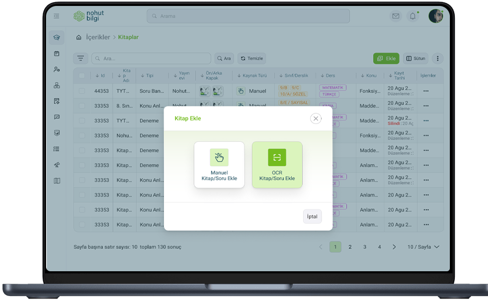 Nohut Bilgi Dijital Eğitim Paneli OCR ekranı
