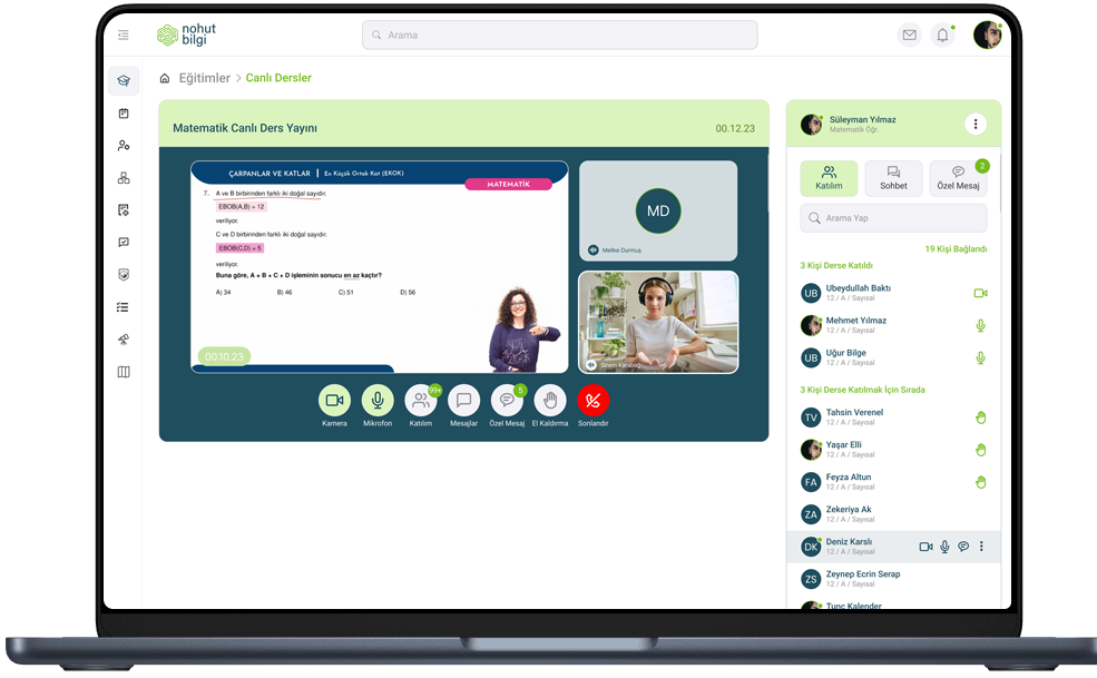 Nohut Bilgi Dijital Eğitim Paneli Canlı ders